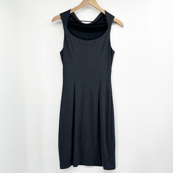 Maria Bianca Nero High Neck Square Back Sleeveless Dress in Gray Size Medium - Picture 2 of 8
